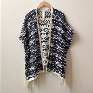 NWOT Cape Poncho with Fringe